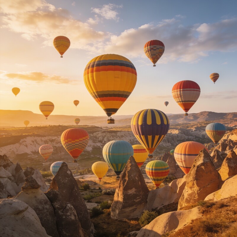 Kapadokya'da sıcak hava balonları